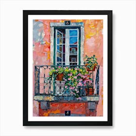 Balcony Painting In Lisbon 4 Art Print