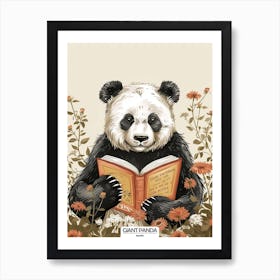 Giant Panda Reading Poster 3 Art Print