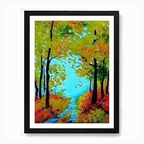 Autumn Road By Person Art Print