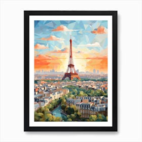 Paris View   Geometric Vector Illustration 3 Art Print