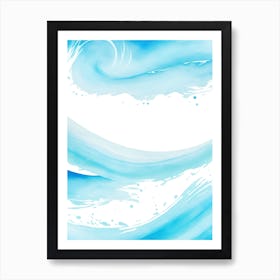 Blue Ocean Wave Watercolor Vertical Composition 145 Art Print