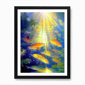 Kawarimono Ogon Koi Fish Monet Style Classic Painting Art Print