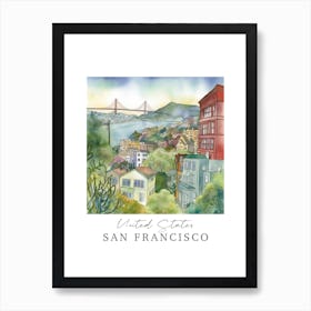 United States San Francisco Storybook 2 Travel Poster Watercolour Art Print