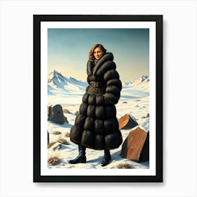 Nordic Women in Fur Coat Art Print