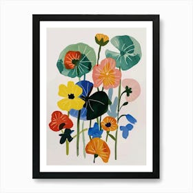 Painted Florals Nasturtium 1 Art Print