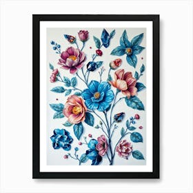 Flowers On A Branch Art Print