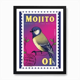Mojito A Japanese Bird Illustration - Rbt, Bcba, Mojito, Aba, Cocktails Art Print