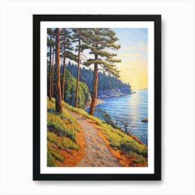 Deception Pass State Park Retro Pop Art 10 Art Print