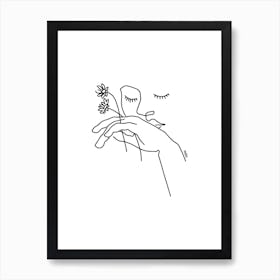 She Smells Like Flowers Line Art Print