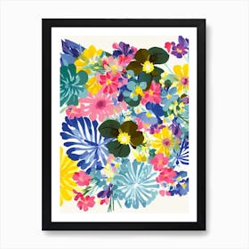 Stock Modern Colourful Flower Art Print