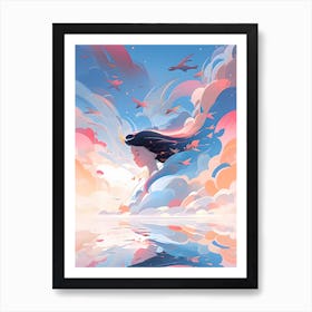 Girl In The Sky Art Print