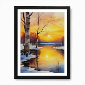 Sunset In Winter Art Print