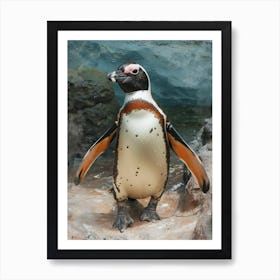 Galapagos Penguin King George Island Colour Block Painting 4 Art Print