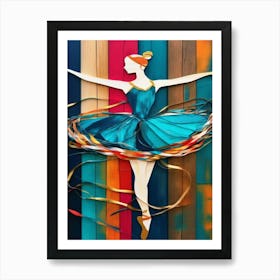 Swirls of Ribbons Ballerina Style Art Print