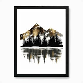 Mountains And Lake 2 Art Print