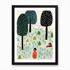 Into The Woods Scene, Tiny People And Illustration 6 Art Print