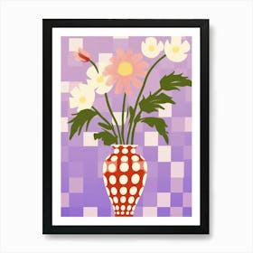 Wild Flowers Lilac Tones In Vase 1 Art Print