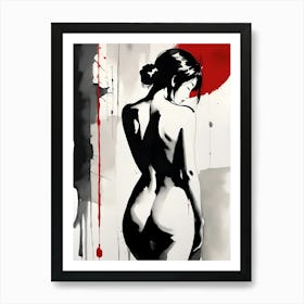 Traditional Japanese Art Style Nude Geisha Girl 1 Art Print