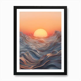 Sunset Over The Ocean 32 Art Print