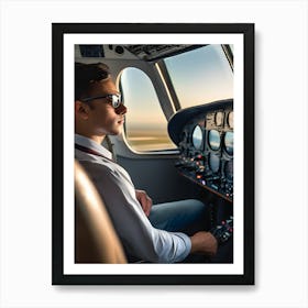 Pilot In Cockpit - Reimagined Art Print