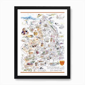 Map Of Northumberland Art Print