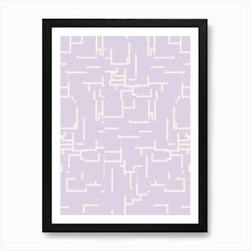 Minimalist Abstract Lines Pastel Purple Art Print