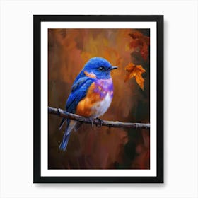 Bluebird On A Branch Art Print