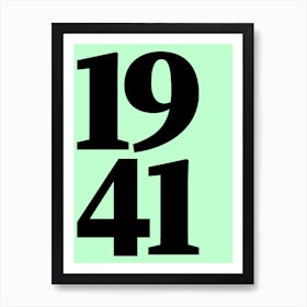 1941 Typography Date Year Word Art Print