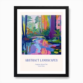 Colourful Abstract Everglades National Park Usa 5 Poster Blue Art Print