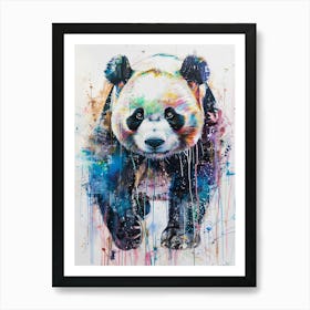 Giant Panda Colourful Watercolour 2 Art Print