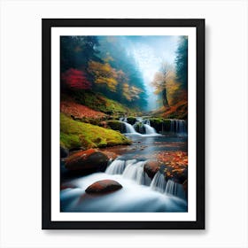 Waterfall In The Forest 18 Art Print