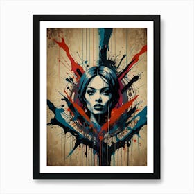 Abstract portrait of a girl 3 Art Print