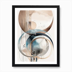 Abstract Circles Watercolor Art Print