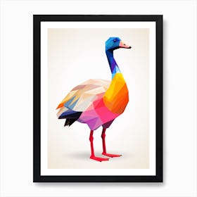 Colourful Geometric Bird Goose 3 Art Print