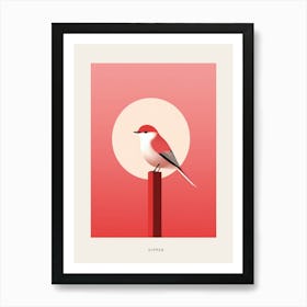 Minimalist Dipper 1 Bird Poster Art Print