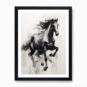 Horse Painting In The Style Of Abstract Expressionist 4 Art Print