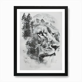 Lion In The Forest 3 Art Print