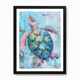 Impressionism Pastel Inspired Sea Turtle 1 Art Print