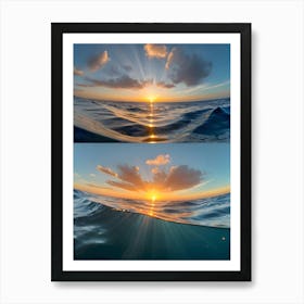 Sunset In The Ocean -Reimagined 2 Art Print