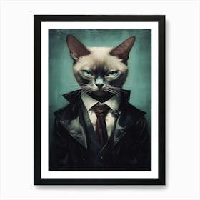 Gangster Cat Tonkinese Art Print