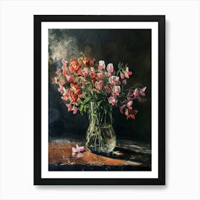 Baroque Floral Still Life Sweet Pea 2 Art Print