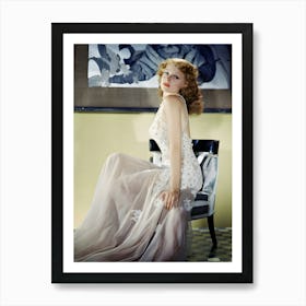 American Actress Rita Hayworth Portrait Art Print