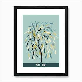 Willow Tree Flat Illustration 3 Poster Art Print