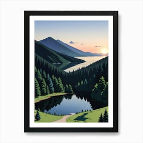 Landscape At Sunset Art Print