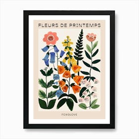 Spring Floral French Poster  Foxglove 3 Art Print