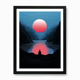 Sunset In The Mountains, Loneliness Art Print