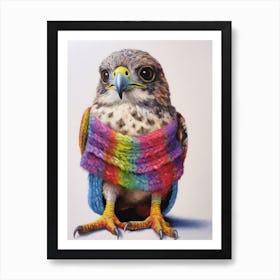 Baby Animal Wearing Sweater Falcon Art Print
