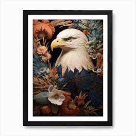 Dark And Moody Botanical Bald Eagle 1 Art Print