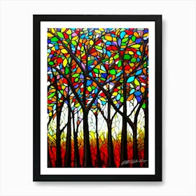 Forest Stain Glass - Forest Aesthetic Poster