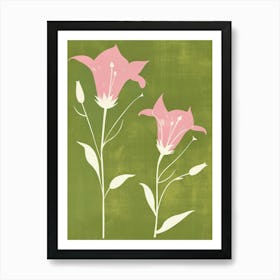 Pink & Green Canterbury Bells 3 Art Print